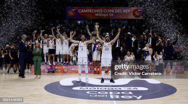 Real Madrid becomes the new Champion of the Spanish Basketball Kings Cup 2024 after defeating FC Barcelona in the Finals of the 2024 Copa del Rey de...