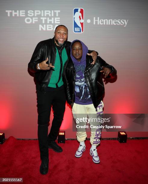 Shawn Marion and Jadakiss attend Hennessy Arena NBA All-Star Weekend At Hilbert Circle Theatre on February 17, 2024 in Indianapolis, Indiana.