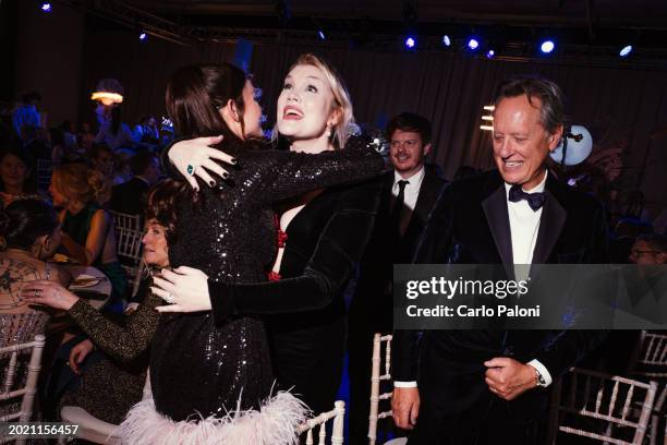 Emerald Fennell and Richard E. Grant during the EE BAFTA Film Awards 2024 Dinner at The Royal Festival Hall on February 18, 2024 in London, England.