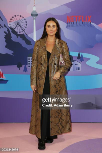 Janina Uhse attend the reception event of Netflix DACH at Berlinale 2024 at Telegraphenamt on February 18, 2024 in Berlin, Germany.