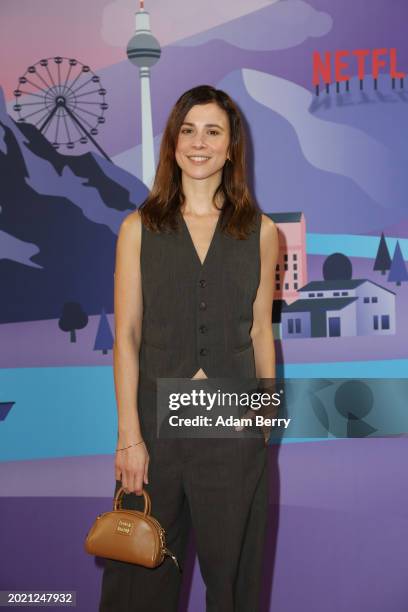 Aylin Tezel attends the reception event of Netflix DACH at Berlinale 2024 at Telegraphenamt on February 18, 2024 in Berlin, Germany.
