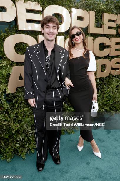 Pictured: Bryce Hall and Mika Lafuente arrives to the 2024 People's Choice Awards held at Barker Hangar on February 18, 2024 in Santa Monica,...
