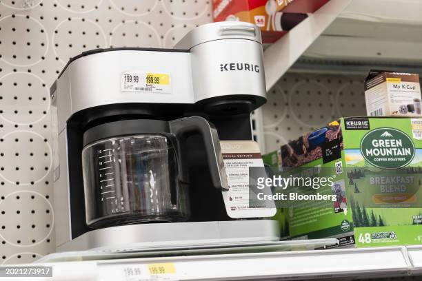 Keurig coffee maker at a store in New York, US, on Wednesday, Jan. 24, 2024. Keurig Dr Pepper Inc. Is scheduled to release earnings figures on...