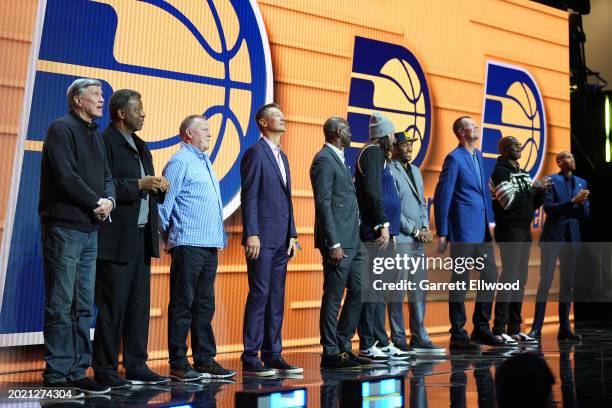 Billy Knight, Detlef Schrempf, Dale Davis, and Metta Sandiford-Artest during the NBA All-Star Game as part of NBA All-Star Weekend on Sunday,...