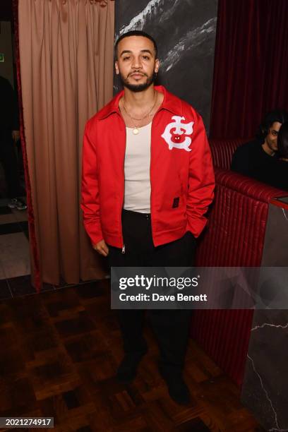 Aston Merrygold attends the VIP launch of Mistress of Mayfair on February 21, 2024 in London, England.