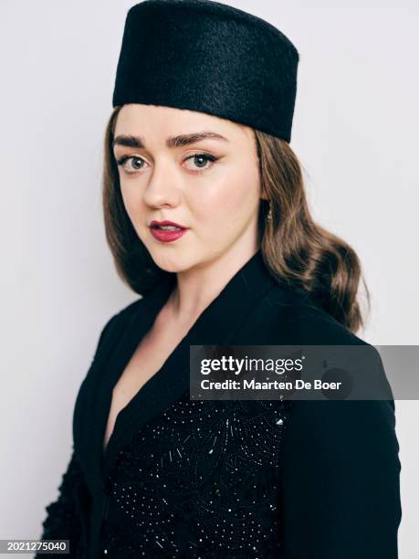 Maisie Williams of "The New Look" poses for TV Guide Magazine during the 2024 Winter TCA Portrait Studio at The Langham Huntington, Pasadena on...