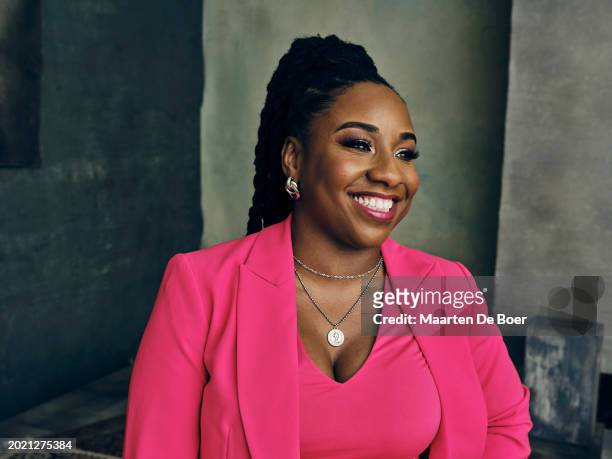 Dr. Shamyra Howard of 'Couple to Throuple' poses for TV Guide Magazine during the 2024 Winter TCA Portrait Studio at The Langham Huntington, Pasadena...