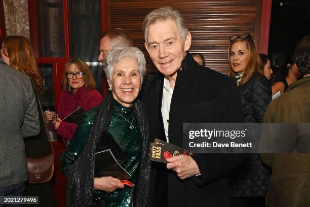Georgina Simpson and Anthony Andrews attend the press night after party for "Hadestown" at Sophie's Soho on February 21, 2024 in London, England.