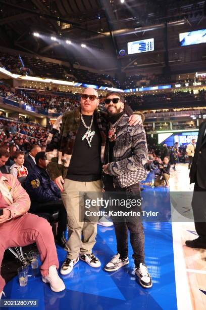 Fat Joe and Anuel AA pose for a photo during the NBA All-Star Game as part of NBA All-Star Weekend on Sunday, February 18, 2024 at Gainbridge...