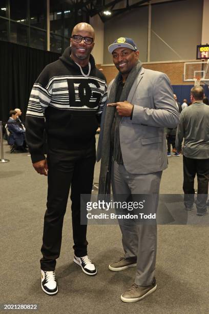 Jermaine O'Neal and Metta World Peace attend the NBA All-Star Game as part of NBA All-Star Weekend on Sunday, February 18, 2024 at Gainbridge...