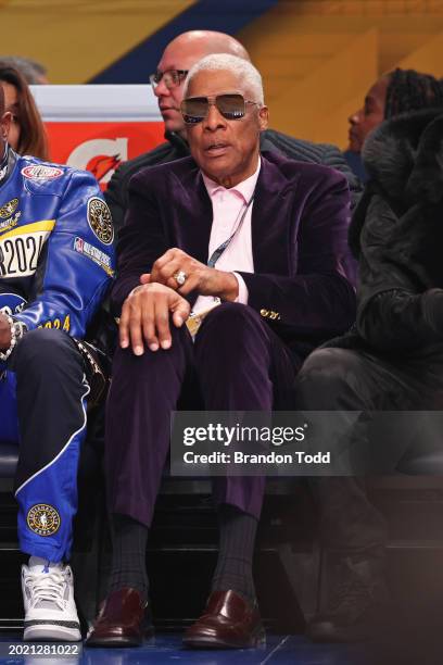 Julius Erving attends the NBA All-Star Game as part of NBA All-Star Weekend on Sunday, February 18, 2024 at Gainbridge Fieldhouse in Indianapolis,...