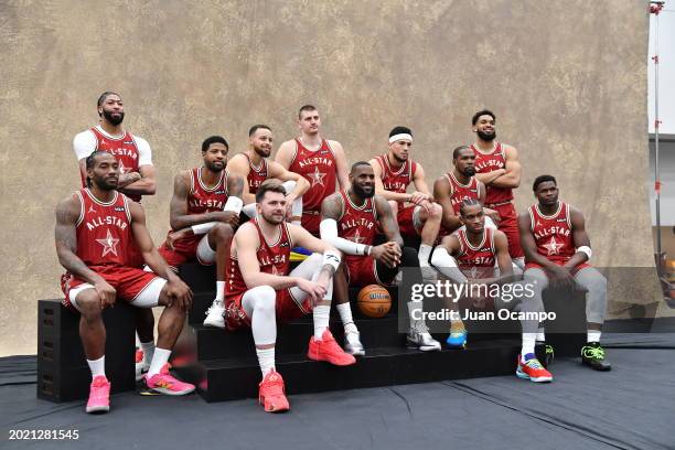 Team Western Conference poses for a portrait before the NBA All-Star Game as part of NBA All-Star Weekend on Sunday, February 18, 2024 at Gainbridge...