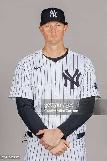 LeMahieu of the New York Yankees poses for a photo during the New York Yankees Photo Day at George M. Steinbrenner Field on Wednesday, February 21,...