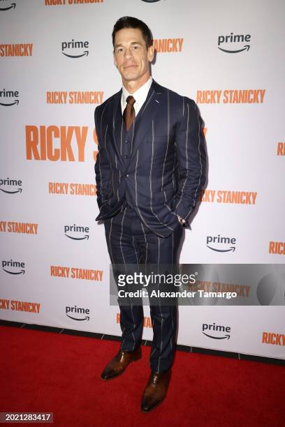John Cena attends the "Ricky Stanicky" red carpet screening on February 21, 2024 in Miami Beach, Florida.