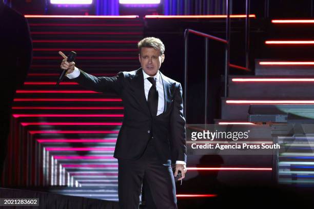 Luis Miguel performs live during a concert as part of the Tour 2024 at Estadio Olimpico Atahualpa on February 21, 2024 in Quito, Ecuador.
