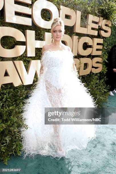 Pictured: Hannah Godwin arrives to the 2024 People's Choice Awards held at Barker Hangar on February 18, 2024 in Santa Monica, California. --