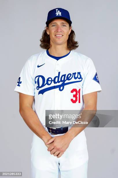Tyler Glasnow of the Los Angeles Dodgers poses for a photo during the Los Angeles Dodgers Photo Day at Camelback Ranch on Wednesday, February 21,...