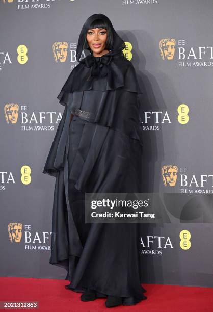 Naomi Campbell attends the 2024 EE BAFTA Film Awards at The Royal Festival Hall on February 18, 2024 in London, England.