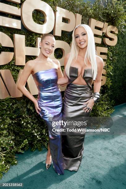Pictured: Brooke Schofield and Tana Mongeau arrive to the 2024 People's Choice Awards held at Barker Hangar on February 18, 2024 in Santa Monica,...