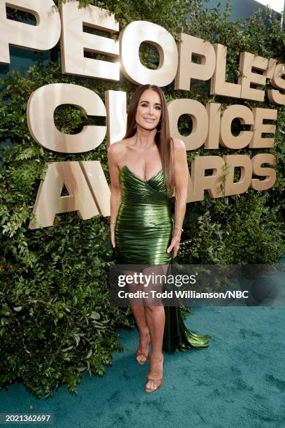 Pictured: Kyle Richards arrives to the 2024 People's Choice Awards held at Barker Hangar on February 18, 2024 in Santa Monica, California. --