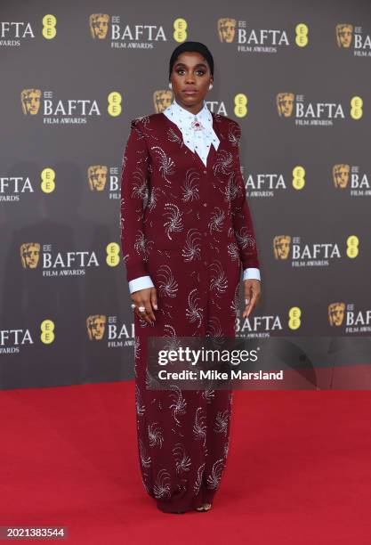 Lashana Lynch attends the 2024 EE BAFTA Film Awards at The Royal Festival Hall on February 18, 2024 in London, England.