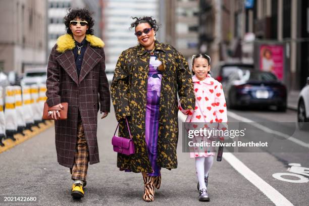 Guests are posing, outside Altuzarra, during New York Fashion Week, on February 11, 2024 in New York City.