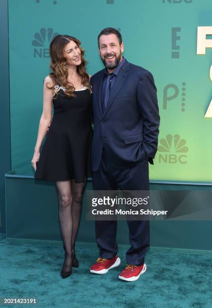 Jackie Sandler and Adam Sandler attend the 2024 People's Choice Awards at Barker Hangar on February 18, 2024 in Santa Monica, California.
