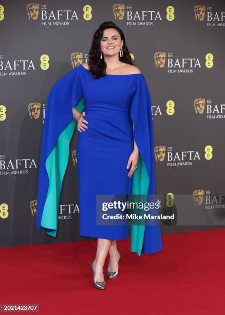 Emer Kenny attends the 2024 EE BAFTA Film Awards at The Royal Festival Hall on February 18, 2024 in London, England.