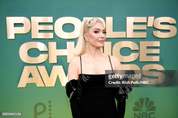 Pictured: Erika Jayne arrives to the 2024 People's Choice Awards held at Barker Hangar on February 18, 2024 in Santa Monica, California. --