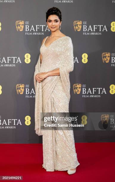 Deepika Padukone attends the 2024 EE BAFTA Film Awards at The Royal Festival Hall on February 18, 2024 in London, England.