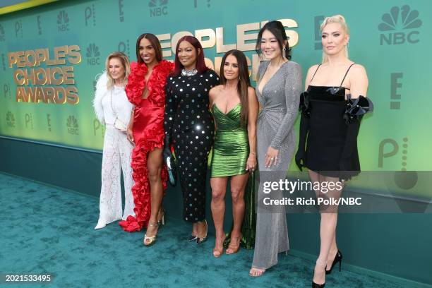 Pictured: Annemarie Wiley, Kathy Hilton, Kyle Richards, Garcelle Beauvais, Crystal Kung Minkoff and Erika Jayne arrive to the 2024 People's Choice...