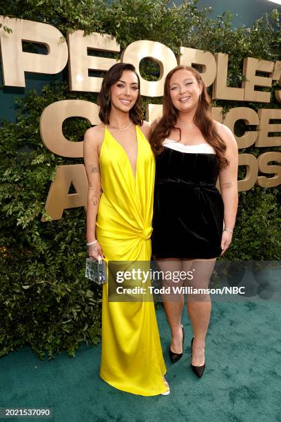 Pictured: Brianna Chickenfry and Grace O’Malley arrive to the 2024 People's Choice Awards held at Barker Hangar on February 18, 2024 in Santa Monica,...