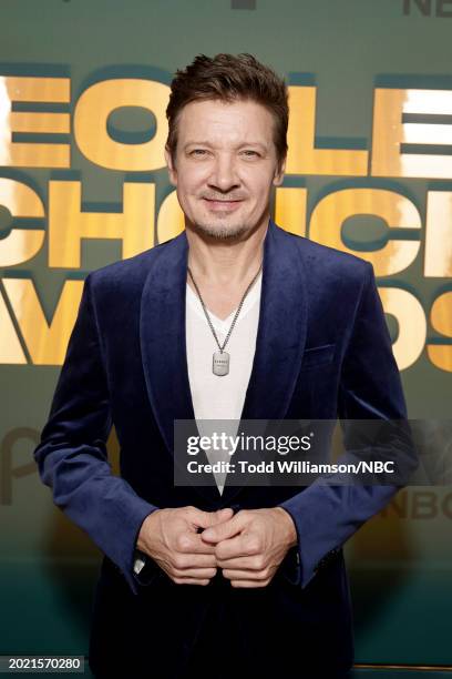 Pictured: Jeremy Renner attends the 2024 People's Choice Awards held at Barker Hangar on February 18, 2024 in Santa Monica, California. --