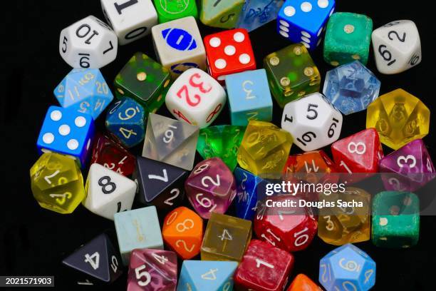 fantasy gaming rolling dice - sorte imagens e fotografias de stock