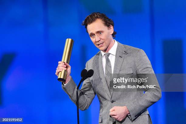 Pictured: Tom Hiddleston accepts The Sci-Fi/Fantasy Show of the Year award for "Loki" onstage during the 2024 People's Choice Awards held at Barker...