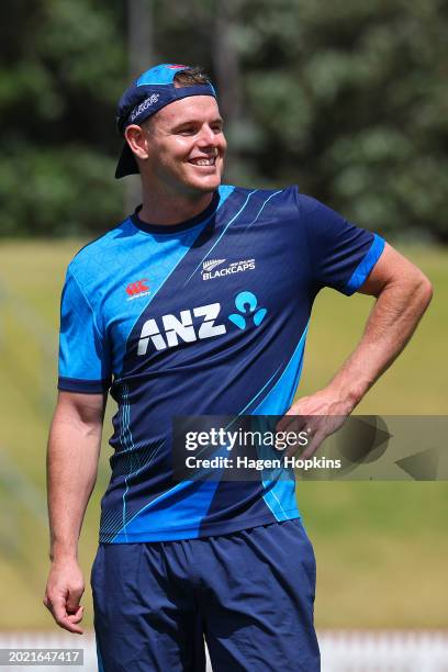 Josh Clarkson looks on during a New Zealand training session ahead of the Men's T20 International series between New Zealand and Australia at Basin...