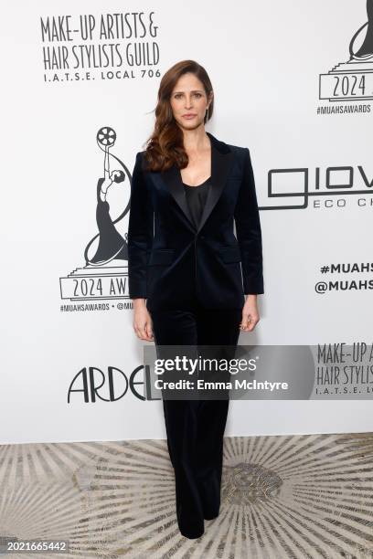 Andrea Savage attends the Make-Up Artists and Hair Stylists Guild's 11th Annual MUAHS Awards at The Beverly Hilton on February 18, 2024 in Beverly...