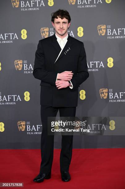 Paul Mescal attends the 2024 EE BAFTA Film Awards at The Royal Festival Hall on February 18, 2024 in London, England.