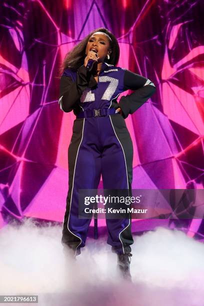 Jennifer Hudson performs the halftime show during the 73rd NBA All-Star Game at Gainbridge Fieldhouse on February 18, 2024 in Indianapolis, Indiana.