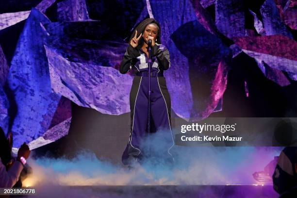 Jennifer Hudson performs the halftime show during the 73rd NBA All-Star Game at Gainbridge Fieldhouse on February 18, 2024 in Indianapolis, Indiana.