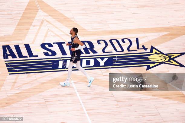 Tyrese Haliburton of the Indiana Pacers and Eastern Conference All-Stars in action against the Western Conference All-Stars in the fourth quarter...