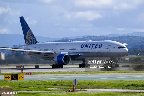 United Airlines plane takeoff from San Francisco International Airport in San Francisco, California, United States on February 21, 2024.