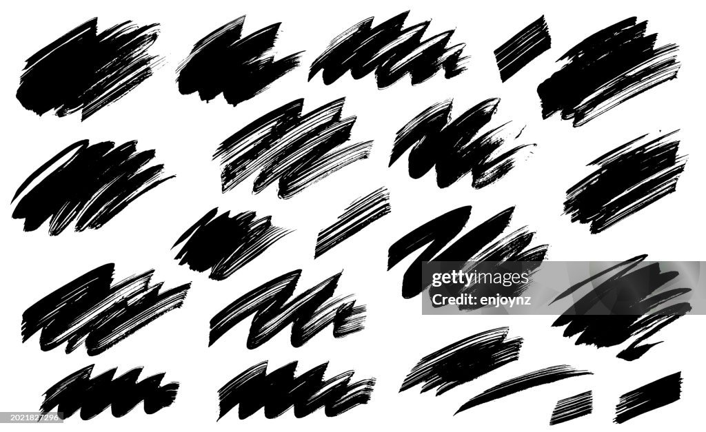 Rabiscos de pincel preto
