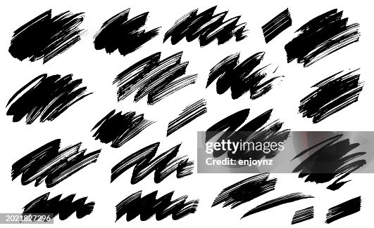 Black paint brush scribbles Black paint brush scribbles