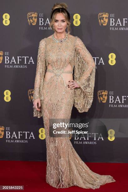 Emily Blunt attends the 2024 EE BAFTA Film Awards at The Royal Festival Hall on February 18, 2024 in London, England.