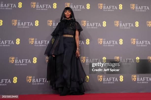 Naomi Campbell attends the 2024 EE BAFTA Film Awards at The Royal Festival Hall on February 18, 2024 in London, England.