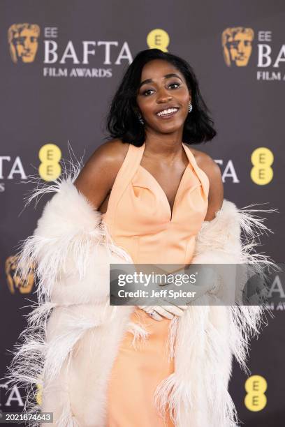 Ayo Edebri attends the 2024 EE BAFTA Film Awards at The Royal Festival Hall on February 18, 2024 in London, England.