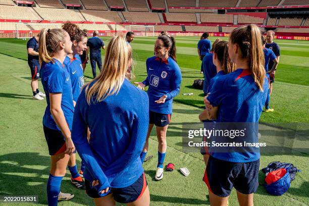 Wieke Kaptein of Holland Women, Dominique Janssen of Holland Women, Jill Baijings of Holland Women, Caitlin Dijkstra of Holland Women during the...