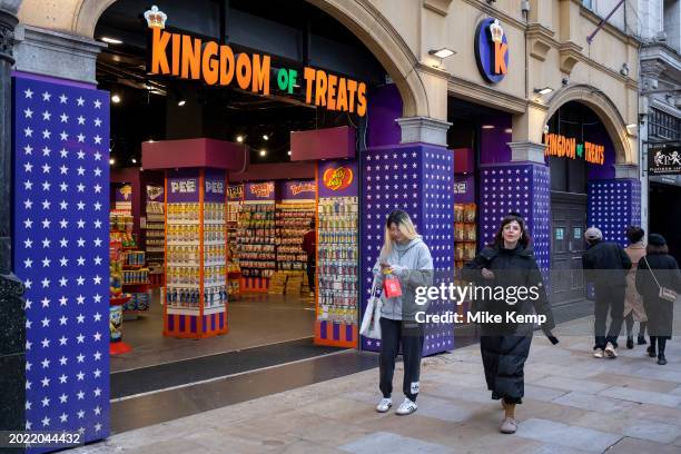 Kingdom of Treats, once Kingdom of Sweets American candy store at Leicester Square on 5th February 2024 in London, United Kingdom. The face of...