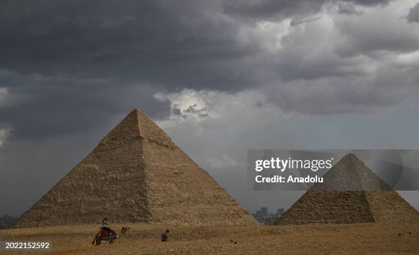 View of the pyramids, which is one of the seven wonders of the world that was visited by 14.9 million tourists last year in Giza, Egypt on February...